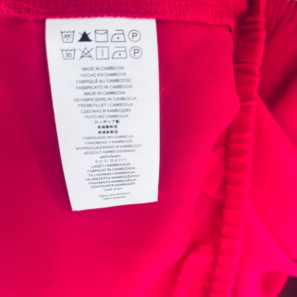 MICHAEL Michael Kors Solid Ruffle Peasant Top, Deep Pink, Long Sleeve Blouse M - Picture 12 of 15